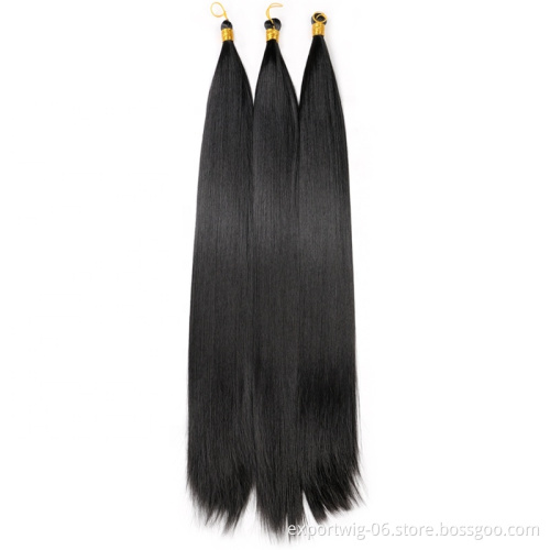 22 Inch Straight Hair Extensions Silky Crochet Pre-Stretched Synthetic Fiber Braided Hair Bundles Bone Straight Hair